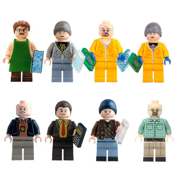Breaking Bad 8 Minifigure Set - Custom Minifigures Figure Walter White Jesse - Picture 1 of 12